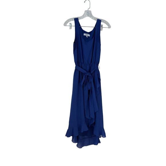 Badgley Mischka Dresses & Skirts - Badgley Mischka Sleeveless Blue Ruffle Tie Dress Size 2
